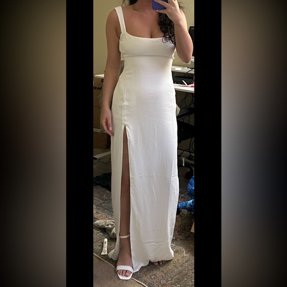 White Meshki Satin Maxi